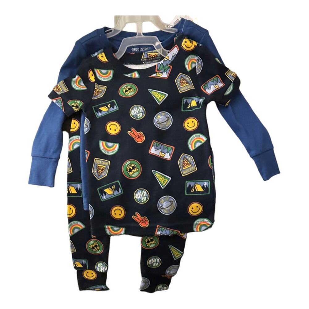 Old Navy 3-Piece Graphic Adventure Is Calling Pajama Set Blue  18-24 Months New